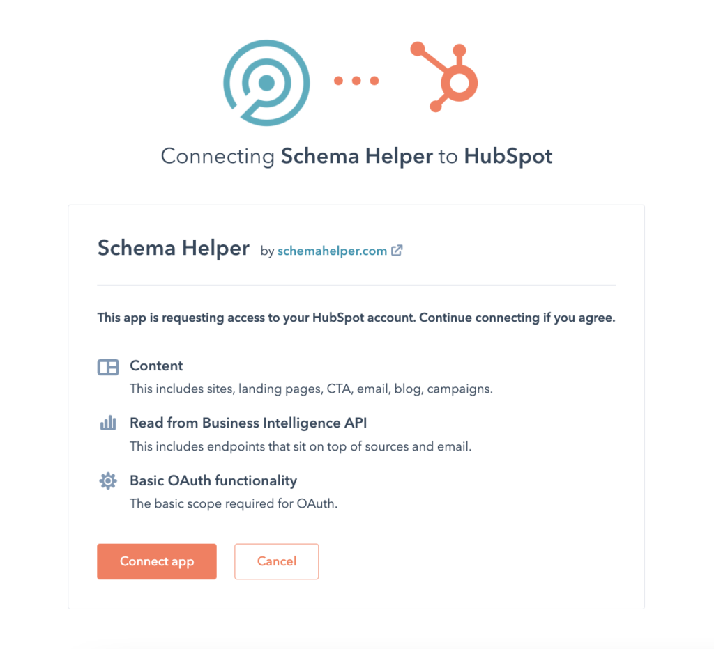 Connecting A HubSpot Domain - Schema Helper